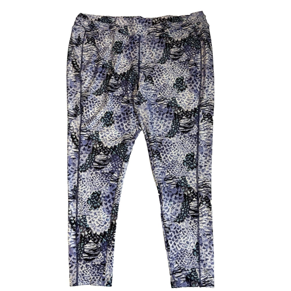 Full Beauty Sport Women's 26/28 Purple Mermaid Workout Athletic Leggings Lounge